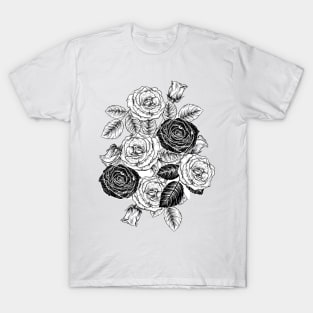 Black and White Roses T-Shirt